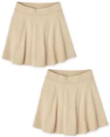 Girls Uniform Ponte Knit Skort 2-Pack