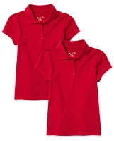 Girls Uniform Pique Polo 2-Pack