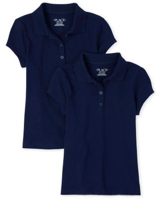 Girls Uniform Soft Jersey Polo 2-Pack