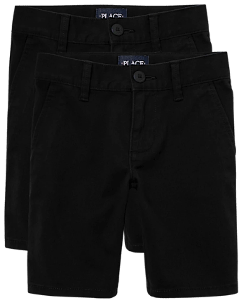 Girls Uniform Stretch Chino Shorts 2-Pack