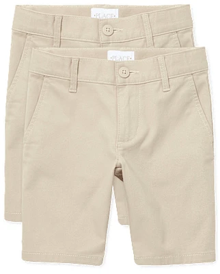 Girls Uniform Stretch Chino Shorts 2-Pack