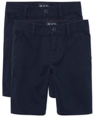 Girls Uniform Stretch Chino Shorts 2-Pack