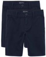 Girls Uniform Stretch Chino Shorts 2-Pack