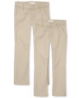 Girls Uniform Stretch Skinny Chino Pants 2-Pack