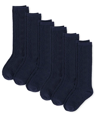 Lot de 6 paires chaussettes pointelle pour filles