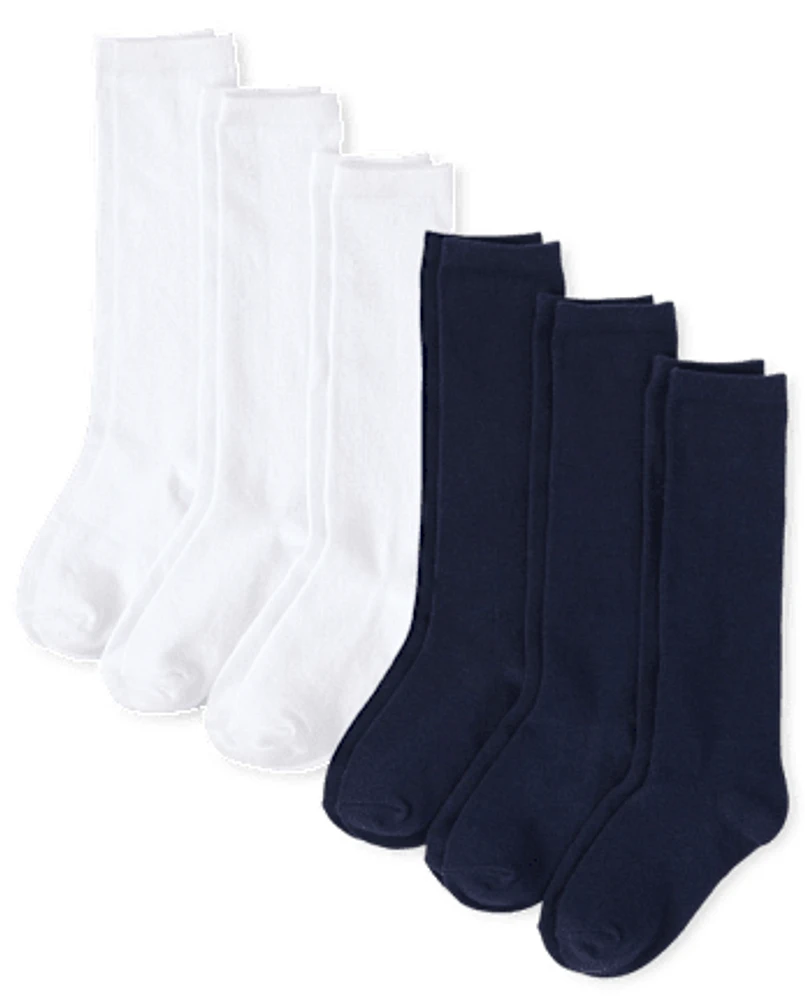 Lot de 6 paires chaussettes hautes pour filles