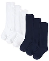 Girls Knee Socks 6-Pack