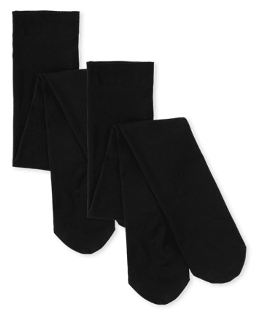 Lot de 2 collants en microfibre pour fille