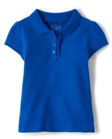 Toddler Girls Uniform Ruffle Pique Polo