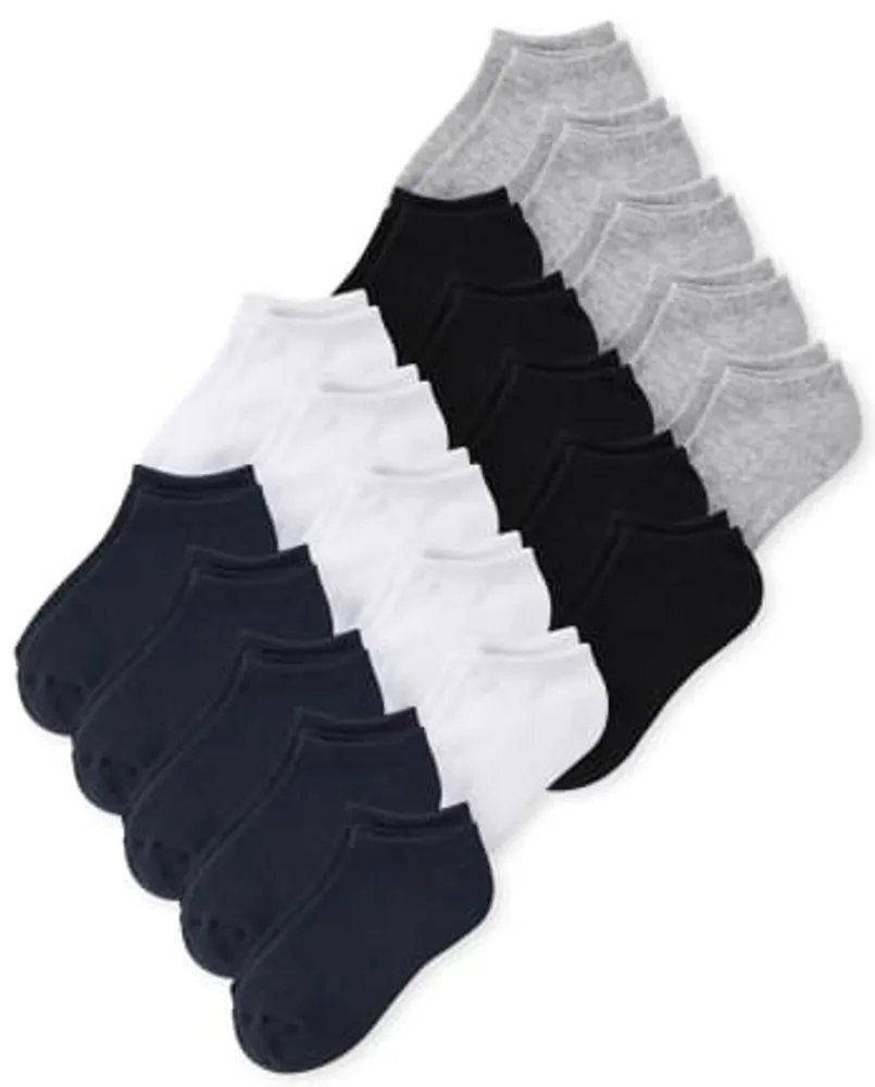 Unisex Kids Cushioned Ankle Socks 20-Pack