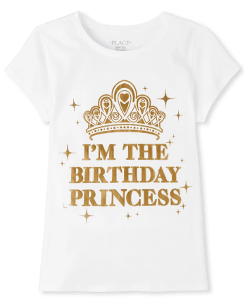 Girls Mommy And Me Foil Birthday Princess Graphic Tee