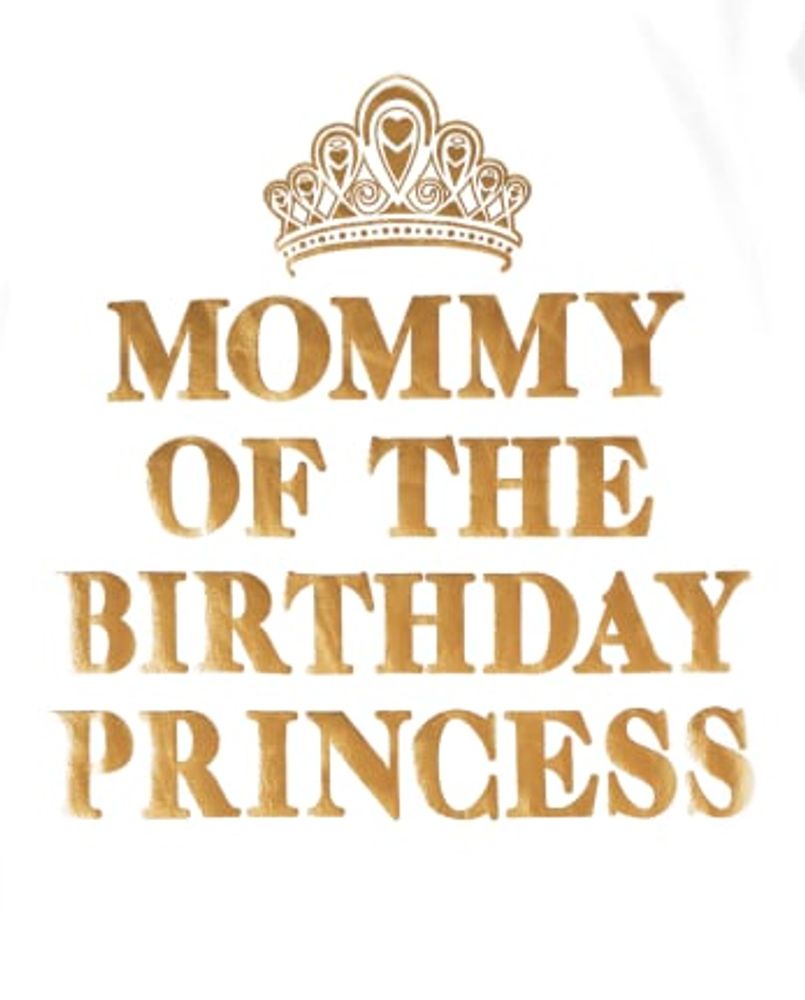 Womens Mommy And Me Foil Birthday Princess Graphic Tee