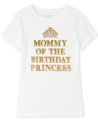 T-shirt graphique assorti de princesse d'anniversaire feuille maman et moi des femmes