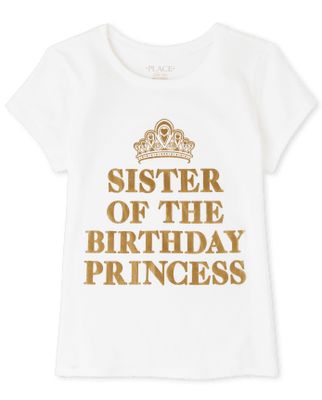 Girls Mommy And Me Foil Birthday Princess Graphic Tee