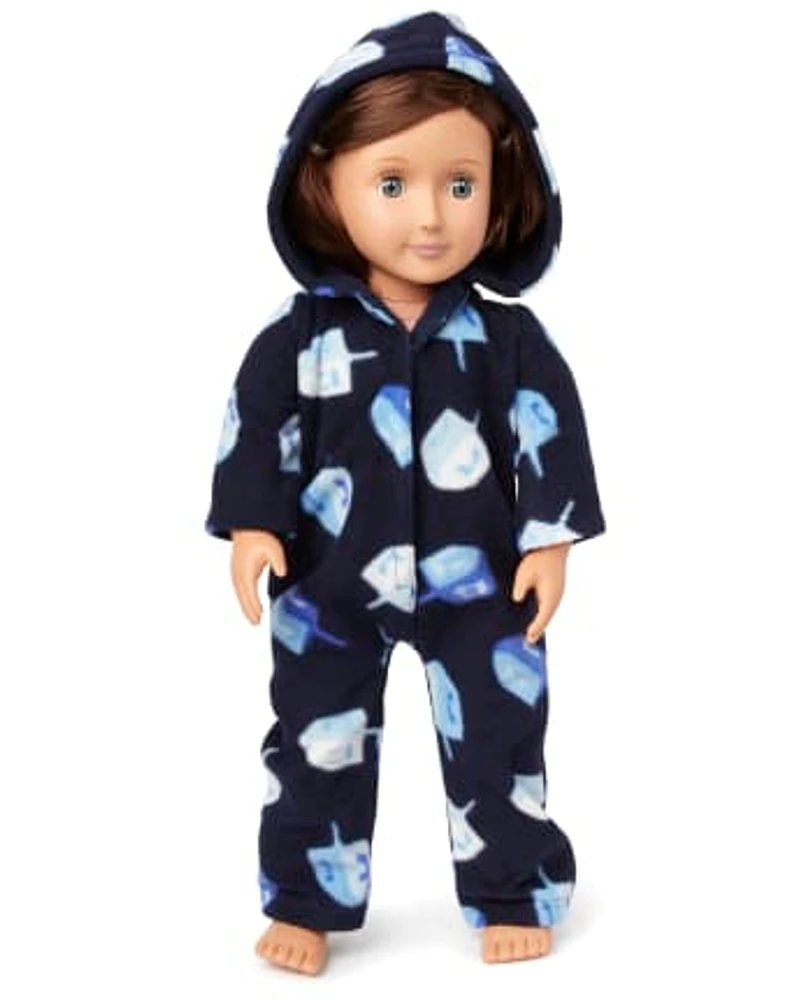 Doll Matching Family Hanukkah Festival Fleece One Piece Pajamas