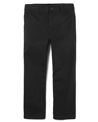 Pantalon chino en coton étirement décontracté pour garçon