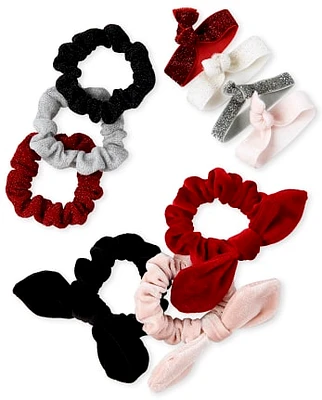 Girls Velvet Scrunchie 10-Pack