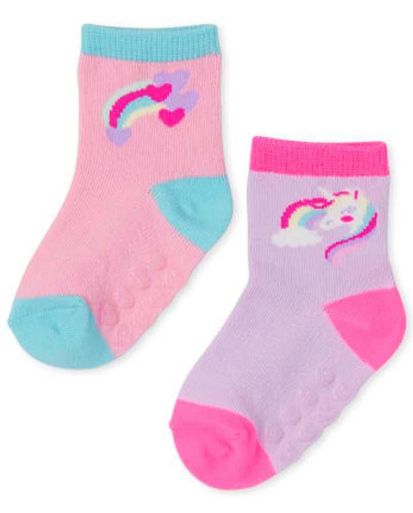 Toddler Girls Rainbow Midi Socks 6-Pack