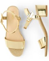 Girls Metallic Heel Sandals