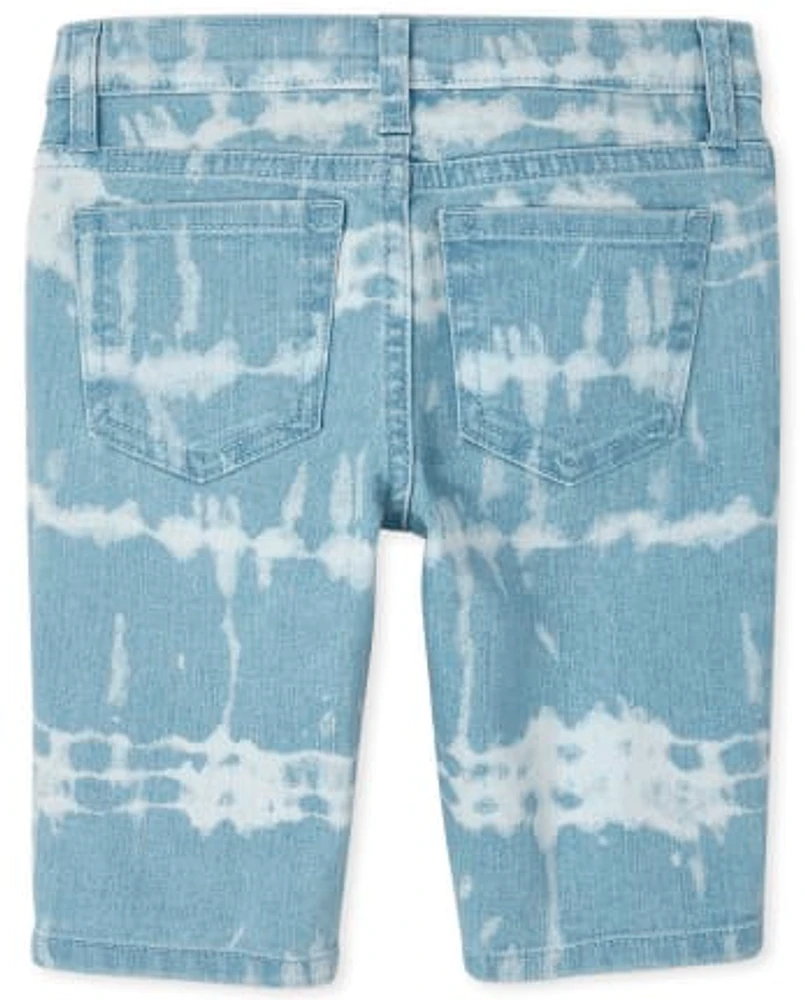 Short Skimmer en denim tie-dye pour fille