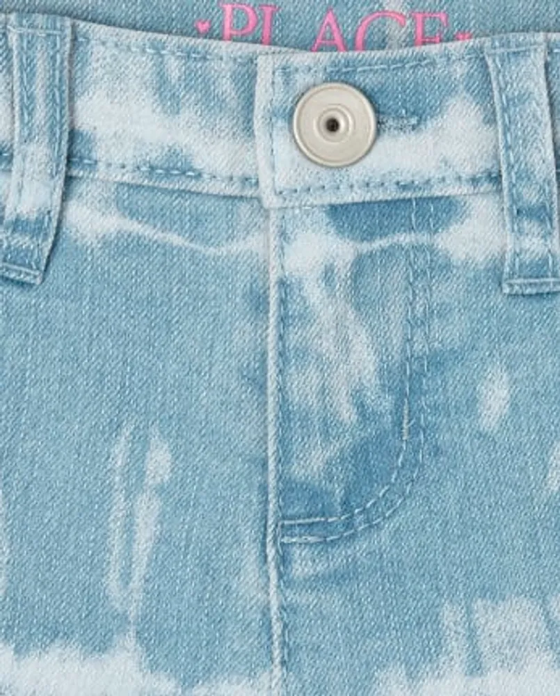 Short Skimmer en denim tie-dye pour fille