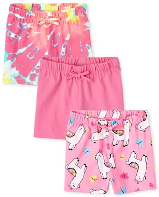 Toddler Girls Print Shorts 3-Pack