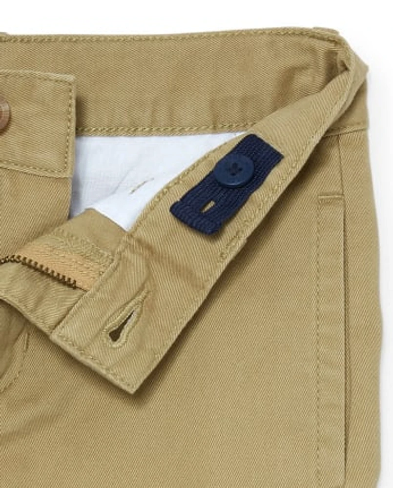 Lot de 2 pantalons chino droits extensibles pour uniformes garçons