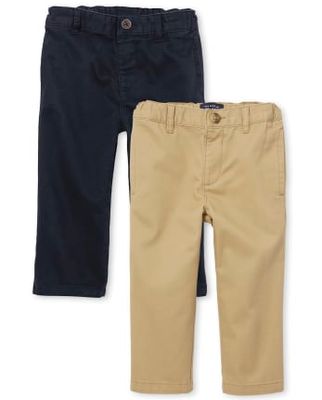 Baby And Toddler Boys Uniform Chino Pants 2-Pack