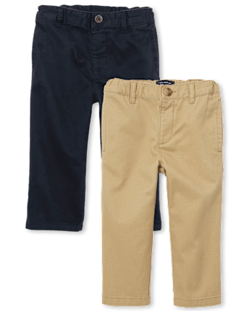 Baby And Toddler Boys Uniform Chino Pants 2-Pack