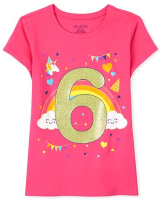 Girls Birthday 6 Graphic Tee