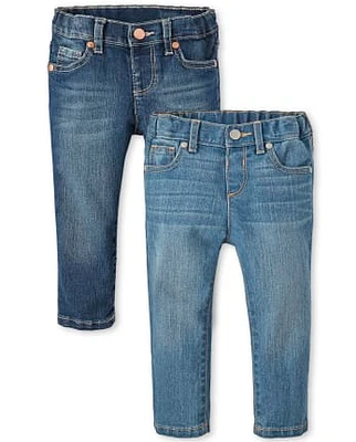 Lot de 2 jeans skinny pour bébés et petites filles