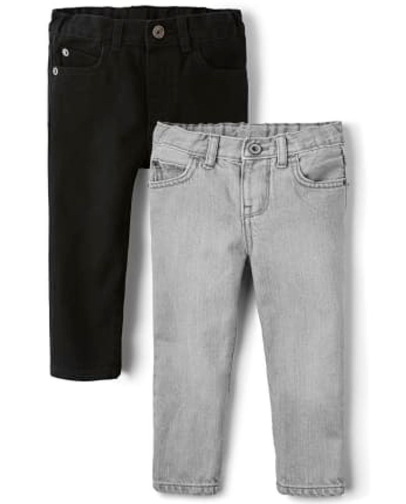 Baby And Toddler Boys Non-Stretch Skinny Jeans 2-Pack