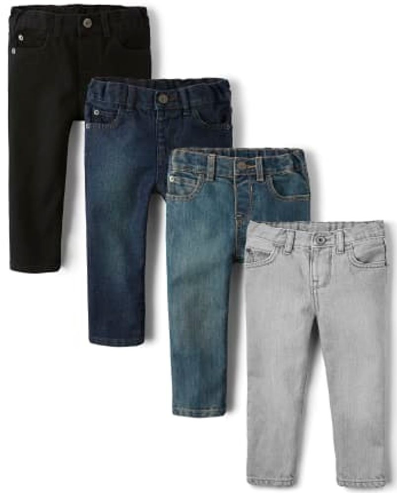 Baby And Toddler Boys Non-Stretch Skinny Jeans 4-Pack