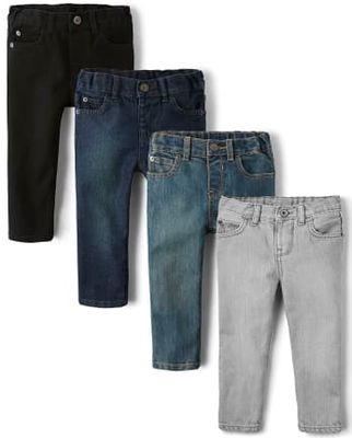 Baby And Toddler Boys Non-Stretch Skinny Jeans 4-Pack