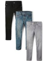 Boys Non-Stretch Skinny Jeans 3-Pack