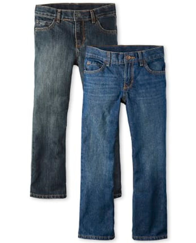 Boys Non-Stretch Bootcut Jeans -Pack