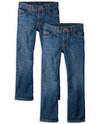 Lot de 2 jeans à jambe semi-évasée garçon