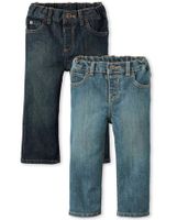 Baby And Toddler Boys Non-Stretch Bootcut Jeans 2-Pack