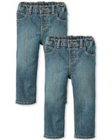 Baby And Toddler Boys Non-Stretch Bootcut Jeans 2-Pack