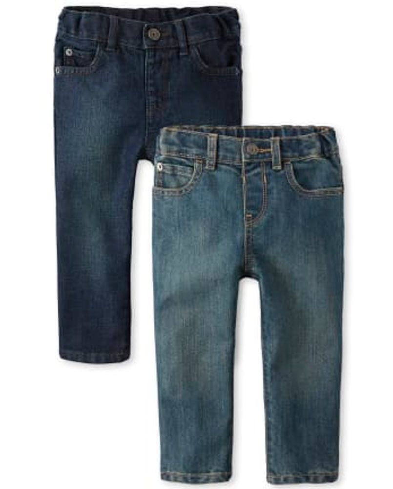 Baby And Toddler Boys Non-Stretch Skinny Jeans 2-Pack