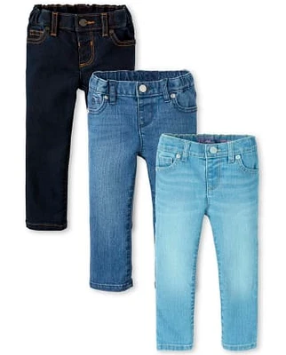 Lot de 3 jeans basiques super skinny pour bébé et toute-petite fille