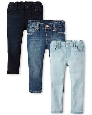 Lot de 3 jeans skinny basiques pour bébé et toute-petite fille