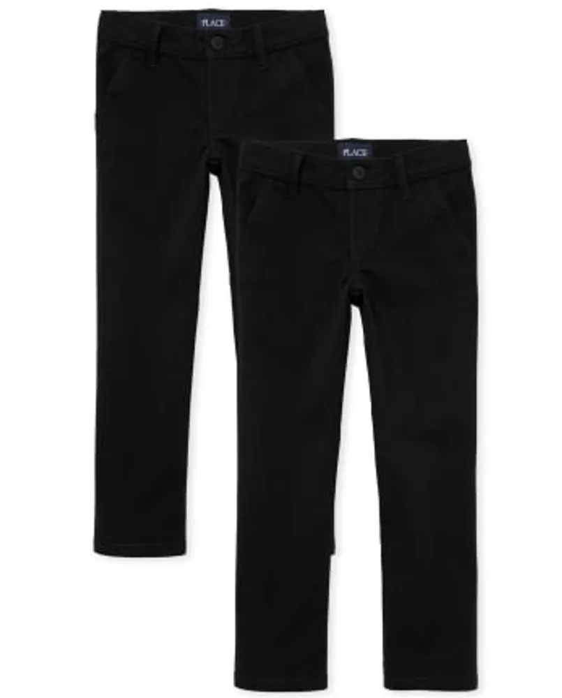 School Uniform Skinny Chino Pants 2-Pack for Girls