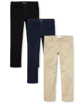 Girls Uniform Skinny Chino Pants 3-Pack