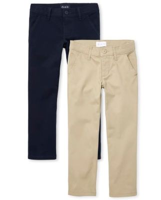 Girls Uniform Bootcut Chino Pants 2-Pack
