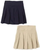 Girls Uniform Stretch Pleated Skort 2-Pack - Slim