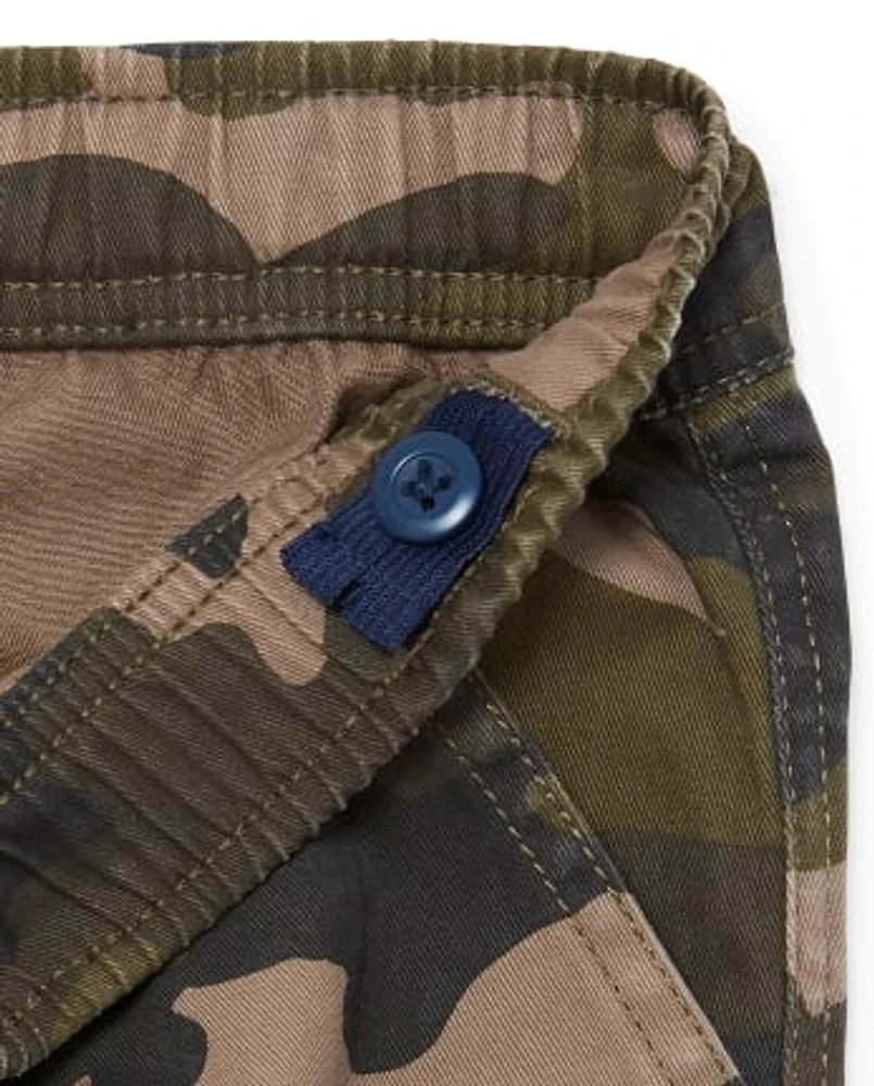 Ensemble de 2 pantalons cargo camouflage à enfiler pour garçon