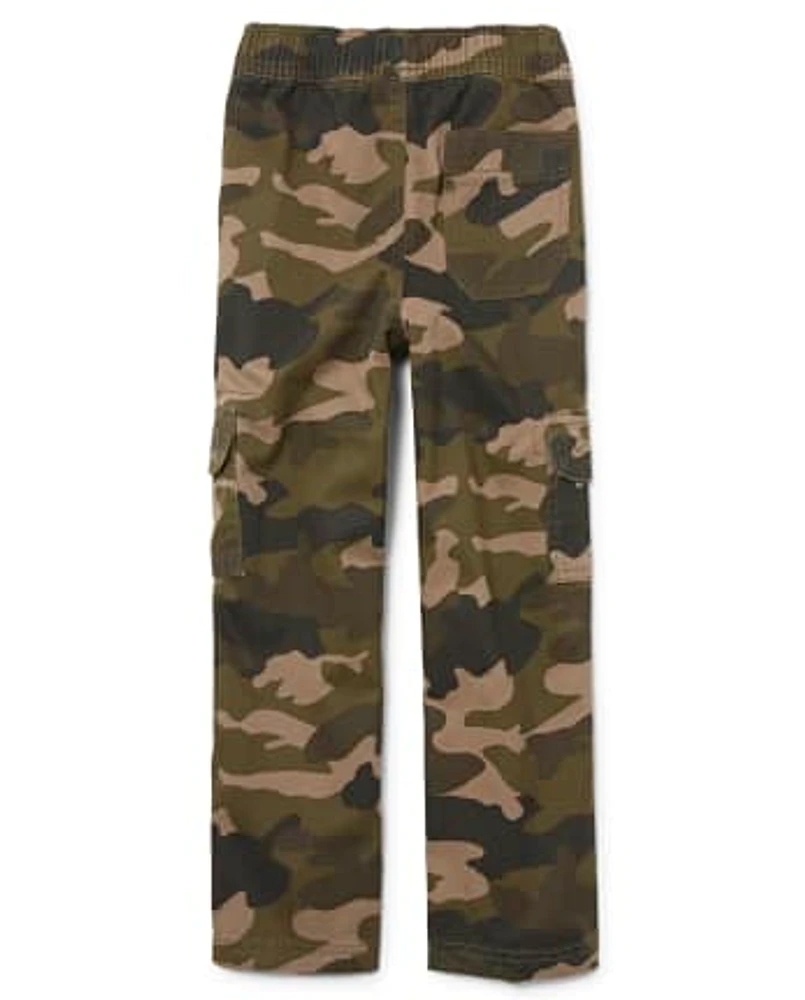 Ensemble de 2 pantalons cargo camouflage à enfiler pour garçon