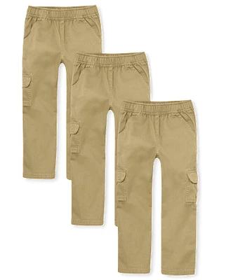 Lot de 3 pantalons cargo à enfiler pour garçon