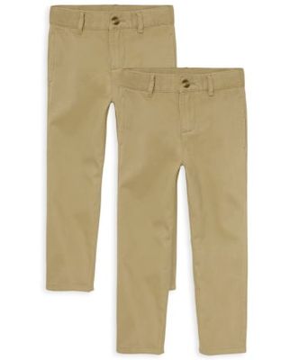 Boys Uniform Stretch Straight Chino Pants -Pack